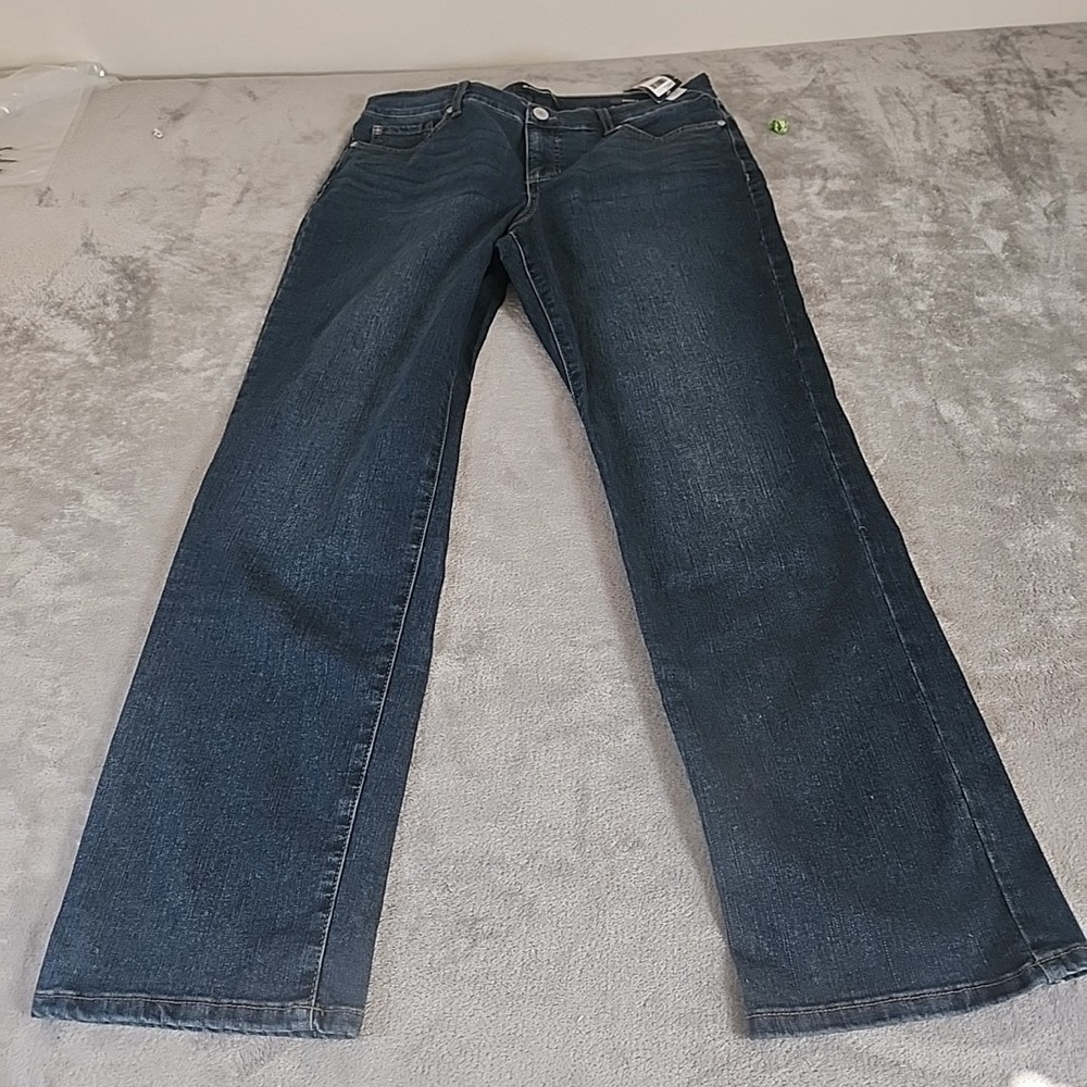Bandolino Jeans Womens 12 Blue Denim Mandie‎ Perfect Fit Straight Leg Casual